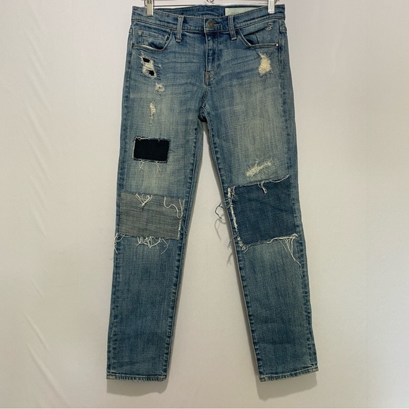 Treasure‎ & Bond Boyfriend Fit Jean Size 27 Distressed Patchwork Denim - Picture 1 of 13